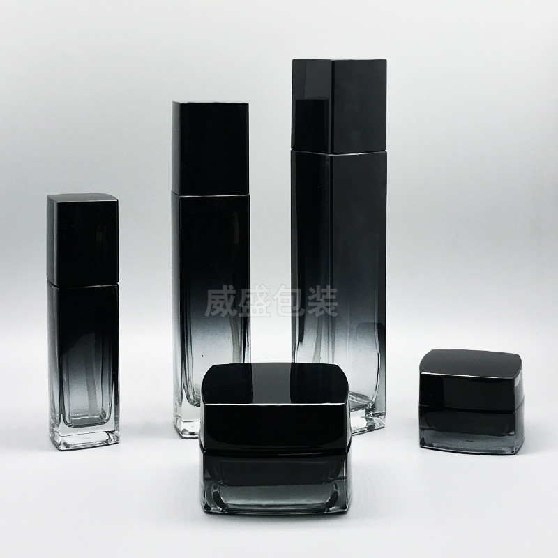 方形九游会·J9 - 官方网站|真人游戏第一品牌 面霜瓶子黑色玻璃瓶现货(图5)